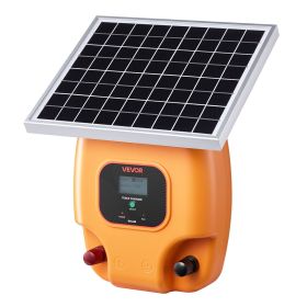 VEVOR Solar Fence Charger, 1J 10kV Solar Powered Fence Charger, 1.86 Miles Range, Electric Fence Energizer Kit, Keep Out Predators, 3 Days Runtim