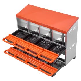 VEVOR 2 Tiers Chicken Nesting Boxes, 8 Compartments, Metal Egg Laying Boxes with Protective Collection Lids, Roll Out Nesting Box, Easy to Assemb