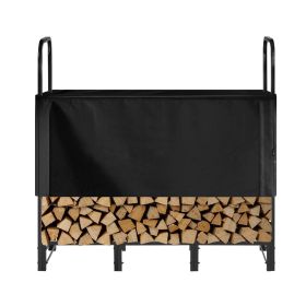 VEVOR Firewood Rack with Waterproof Cover, 4 ft Outdoor Firewood Holder, 1/4 Cord Storage Metal Log Holder, 400lb Max Weight Capacity, Top Covere