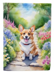 Corgi Spring Path Garden Flag Mailbox Flag Decorative Yard Flag Banner Outside Patio Artwork Yard Flower Beds, Garden Size, Multicolor