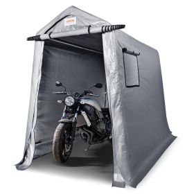VEVOR Outdoor Storage Shed, 6 x 8 ft Portable Storage Tent with Roll-up Door & Vents, Waterproof Canopy Shed Shelter, Heavy Duty Frame