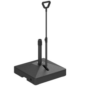 Patio Umbrella Base with Adjustable Wheels and Handle, Outdoor Patio Umbrella Stand, Filled Up to 121lbs with Stand