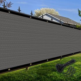 Artpuch Privacy Fence Screen Dark Grey Customized Outdoor Mesh Panels for Backyard, Balcony,Patio,Construction Site with Zip Ties (Color: Dark Grey, size: 6x48 ft)